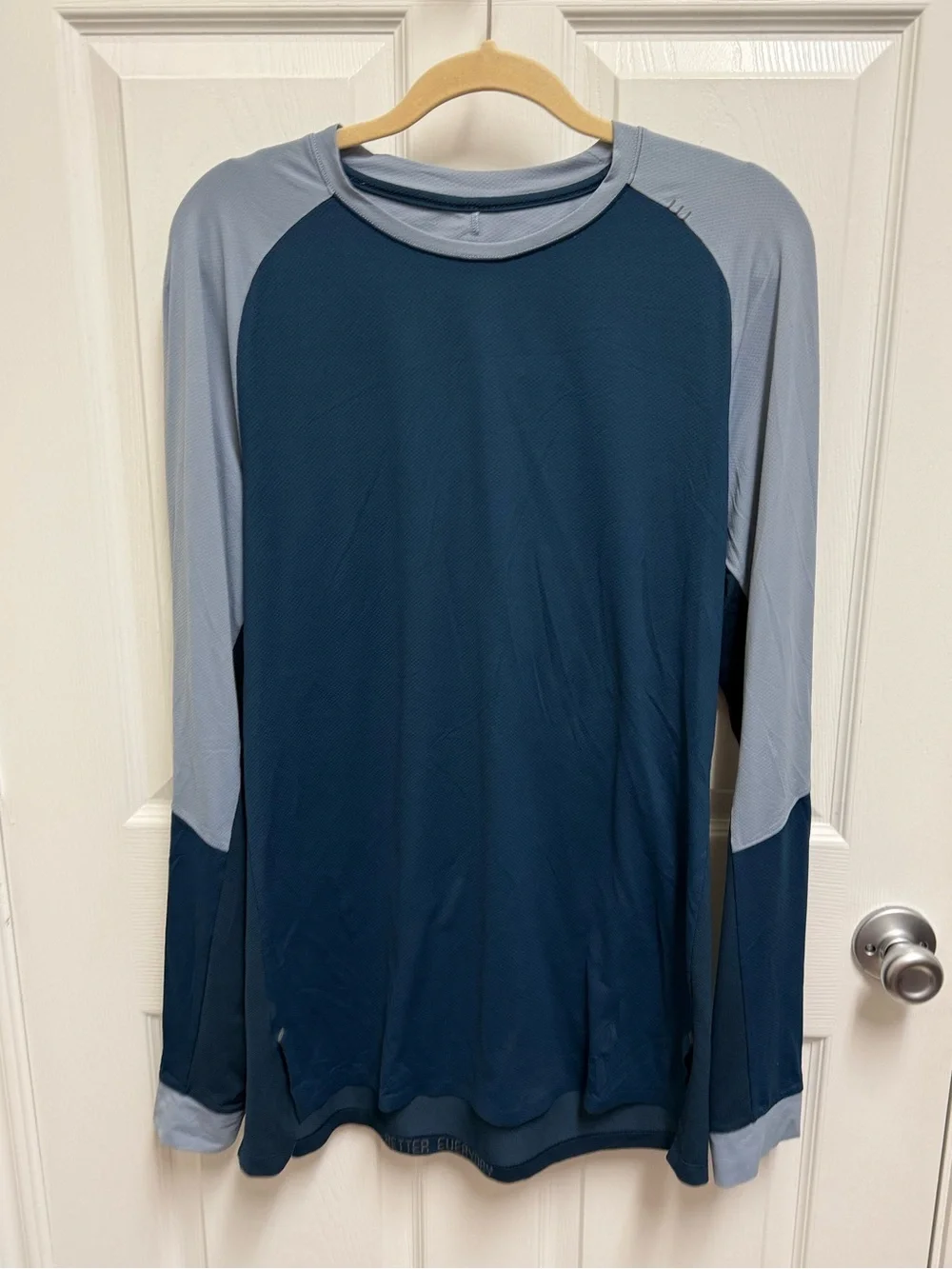 Lululemon Long Sleeve Athletic Top in Navy and Light Blue